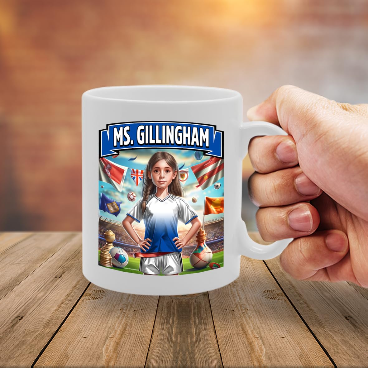Ms Gillingham   Printed Tea Coffee Ceramic  For Footie Fan Ladies Girls Mg6384 - Funny Printed Coffee Mug - Great Gift Idea