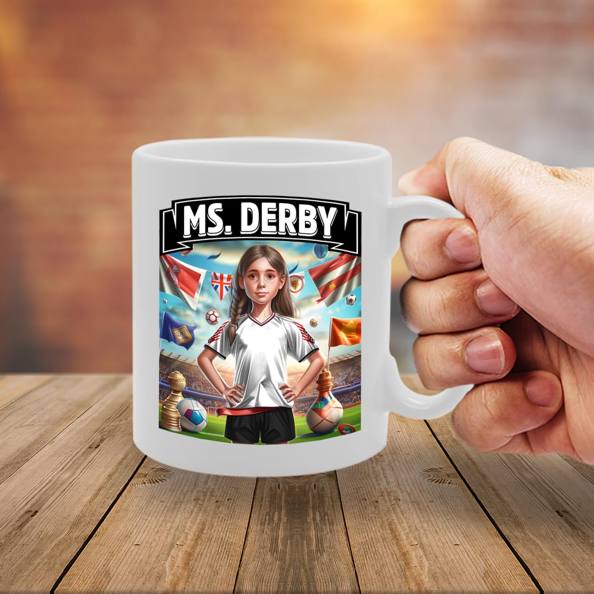 Ms Derby   Printed Tea Coffee Ceramic  For Footie Fan Ladies Girls Mg6384 - Funny Printed Coffee Mug - Great Gift Idea