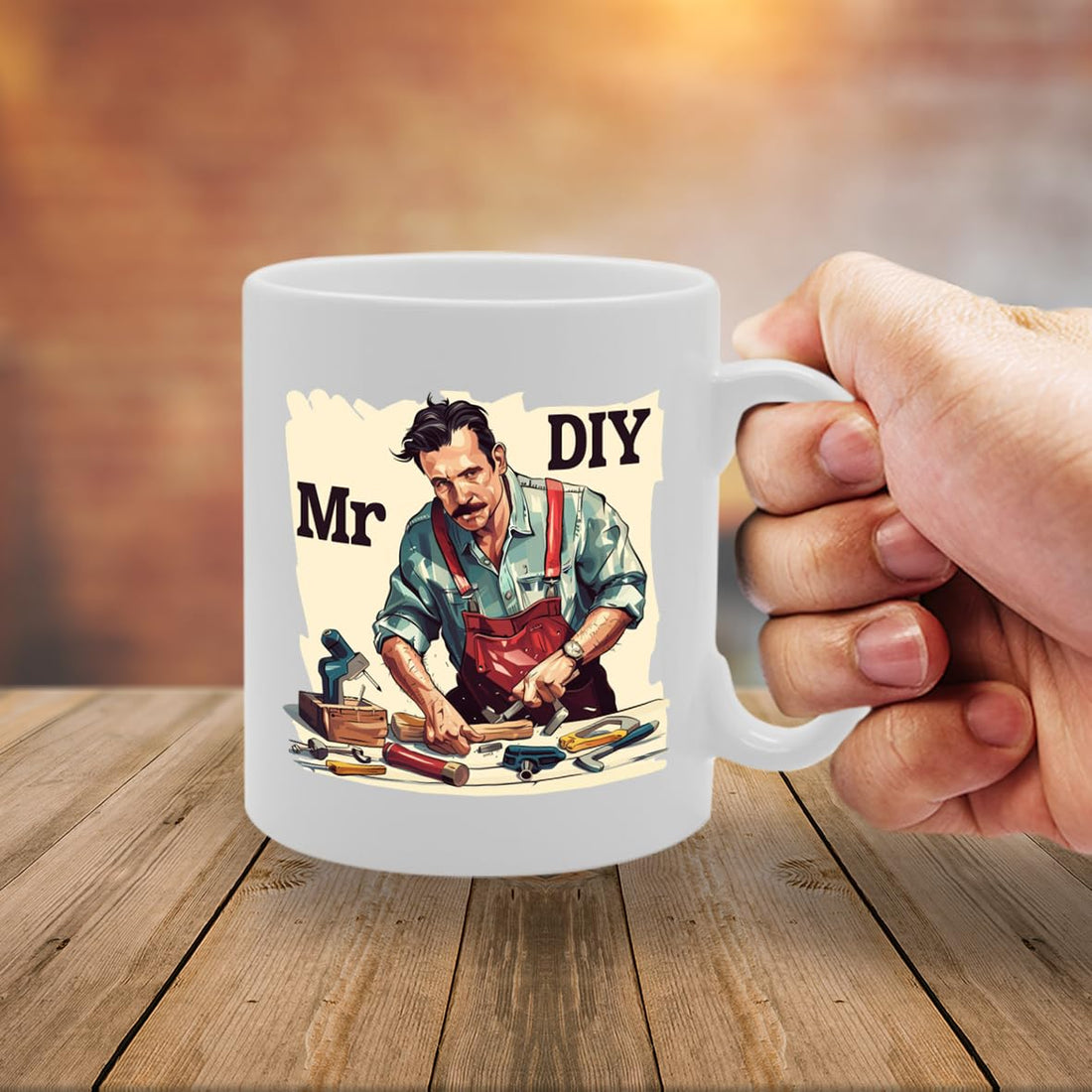 Mr Diy  - Ideal For Diy Enthusiasts And Handymen, 11Oz Ceramic Coffee  For Home Improvement Lovers And Tool Aficionados Mg5978 - Funny Printed Coffee Mug - Great Gift Idea