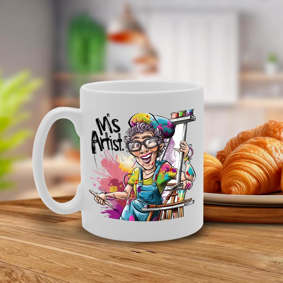 Ms Artist  - For Female Artists, Painters, Creative Minds, Durable Ceramic, Dishwasher Safe, Celebrates Artistic Creativity Mg6037 - Funny Printed Coffee Mug - Great Gift Idea