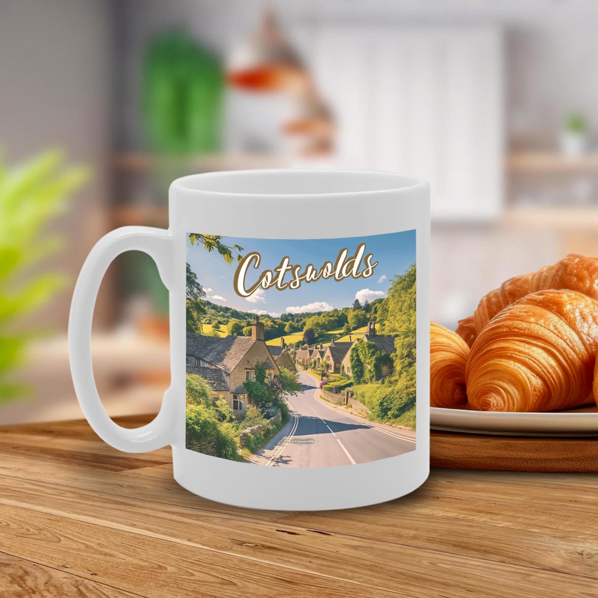 Printed Coffee Ceramic  Featuring Cities And Landmarks In United Kingdom (Cotswolds) - Funny Printed Coffee Mug - Great Gift Idea