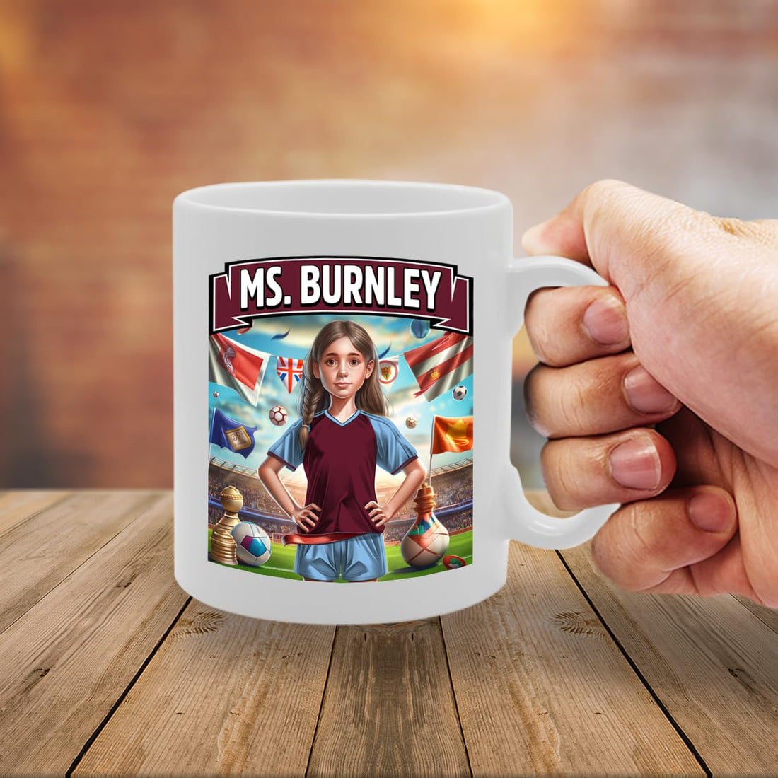 Ms Burnley   Printed Tea Coffee Ceramic  For Footie Fan Ladies Girls Mg6384 - Funny Printed Coffee Mug - Great Gift Idea