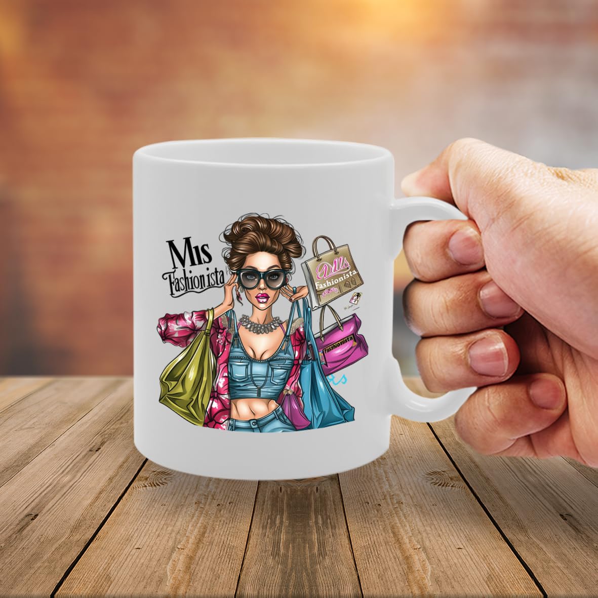 Ms Fashionista Ceramic  - Ideal For Fashion Enthusiasts, Style Icons, And Trendsetters - 11Oz Coffee  With Stylish Design Mg6279 - Funny Printed Coffee Mug - Great Gift Idea