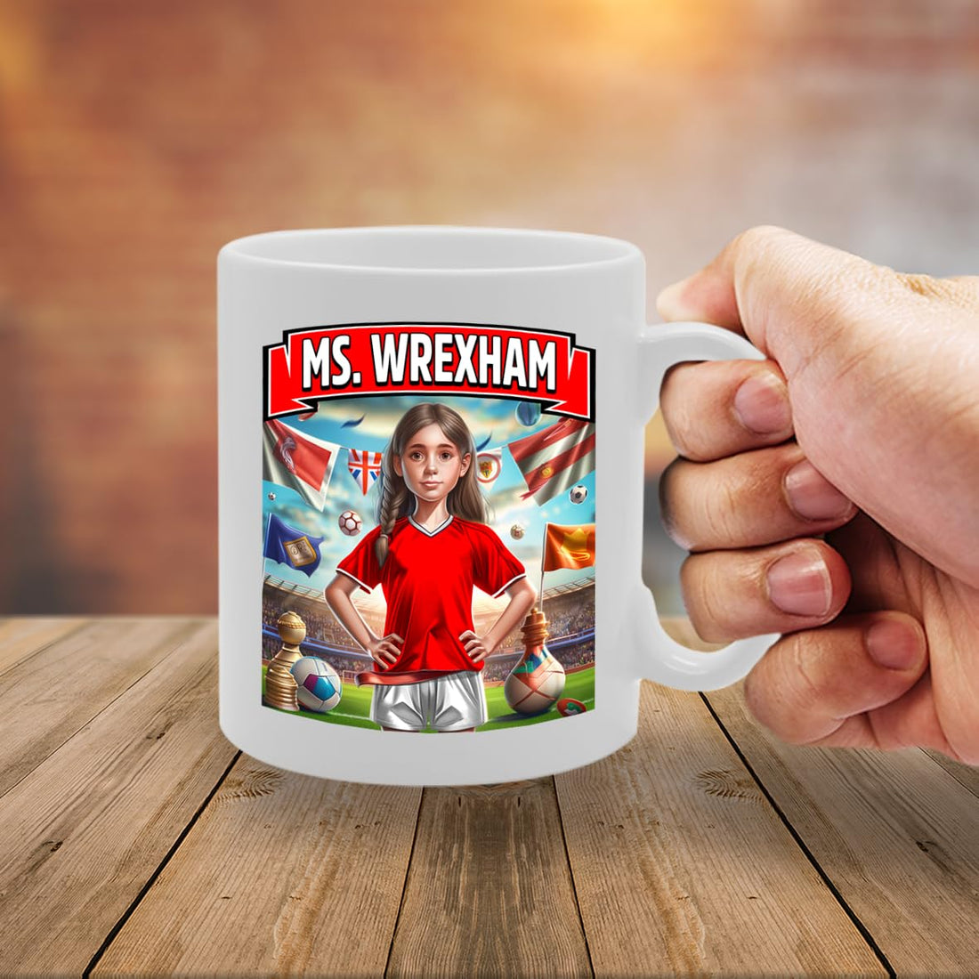 Ms Wrexham   Printed Tea Coffee Ceramic  For Footie Fan Ladies Girls Mg6384 - Funny Printed Coffee Mug - Great Gift Idea