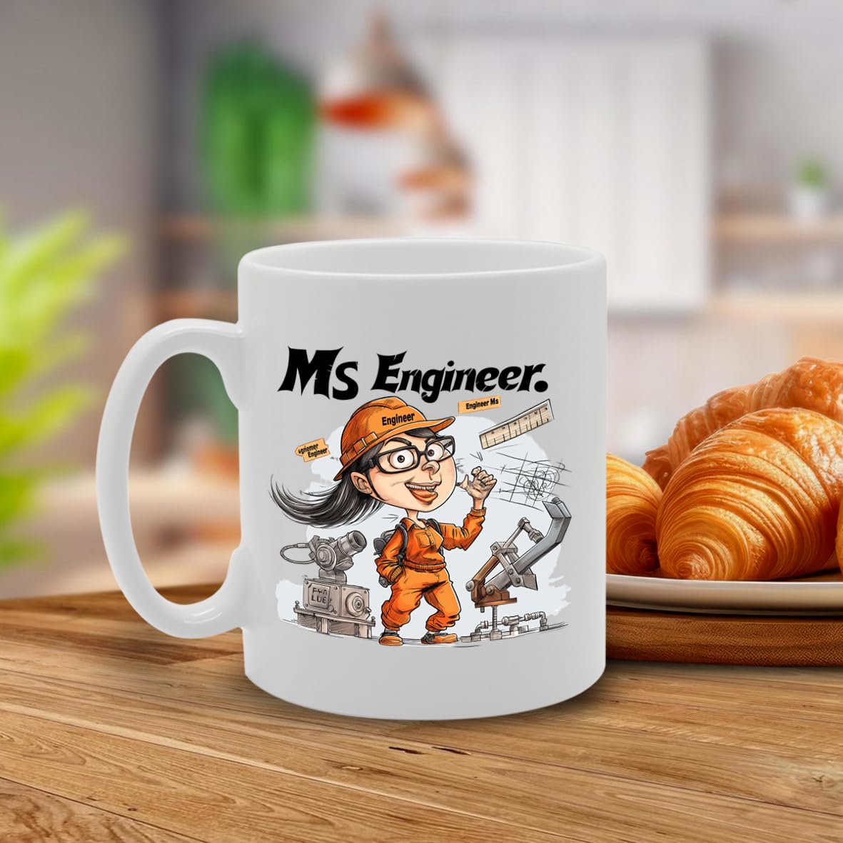 Ms Engineer  - For Female Engineers, Stem Professionals, Tech Enthusiasts, Durable Ceramic, Dishwasher Safe Mg6041 - Funny Printed Coffee Mug - Great Gift Idea