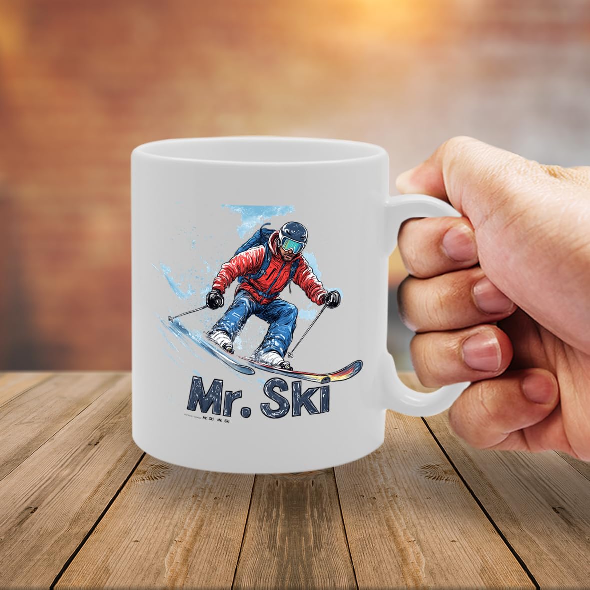 11Oz Ceramic  Featuring Popular Sports Designs From Around The World – Ideal For Sports Fans And Enthusiasts (Ski Mg6570 ) - Funny Printed Coffee Mug - Great Gift Idea