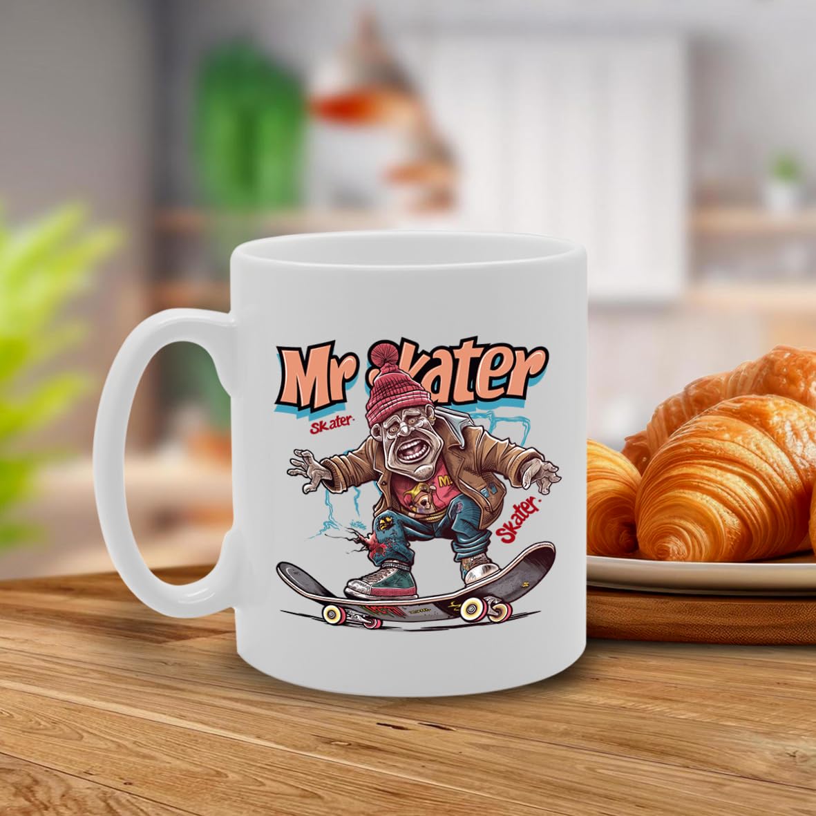 Mr Skater Ceramic  - Ideal For Skateboarders, Extreme Sports Enthusiasts, And Skater Fans - 11Oz Coffee  With Cool Design Mg6270 - Funny Printed Coffee Mug - Great Gift Idea