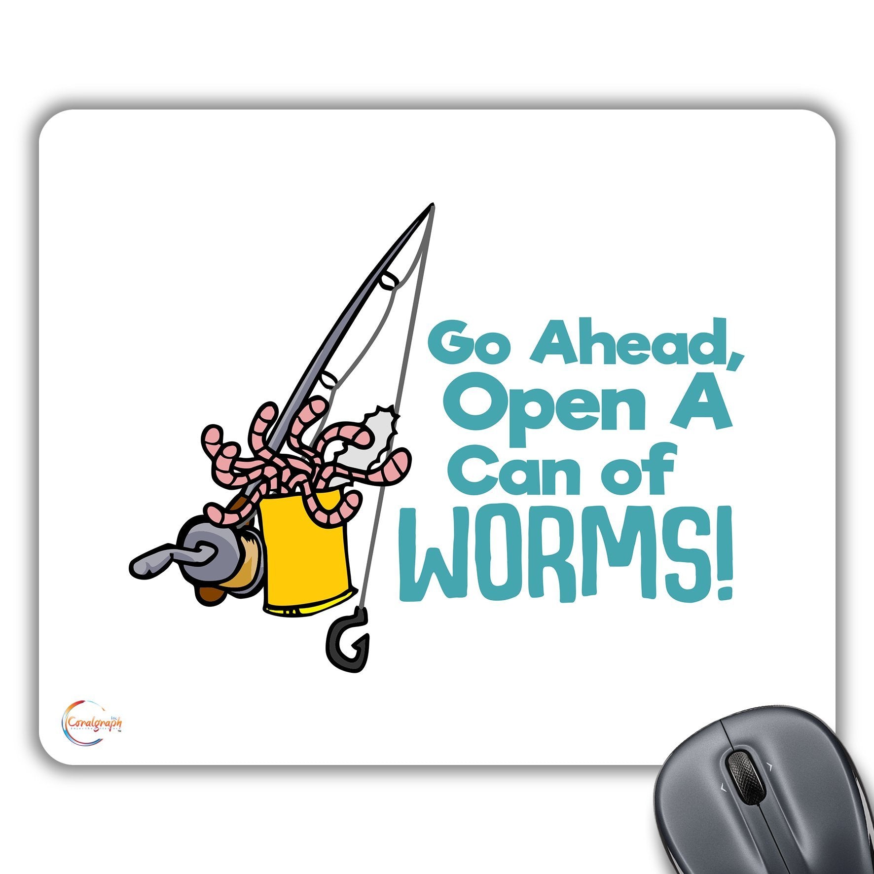 CP404 Go Ahead, Open A Can of Worms! Novelty Gift Printed PC Laptop Computer Mouse Mat Pad