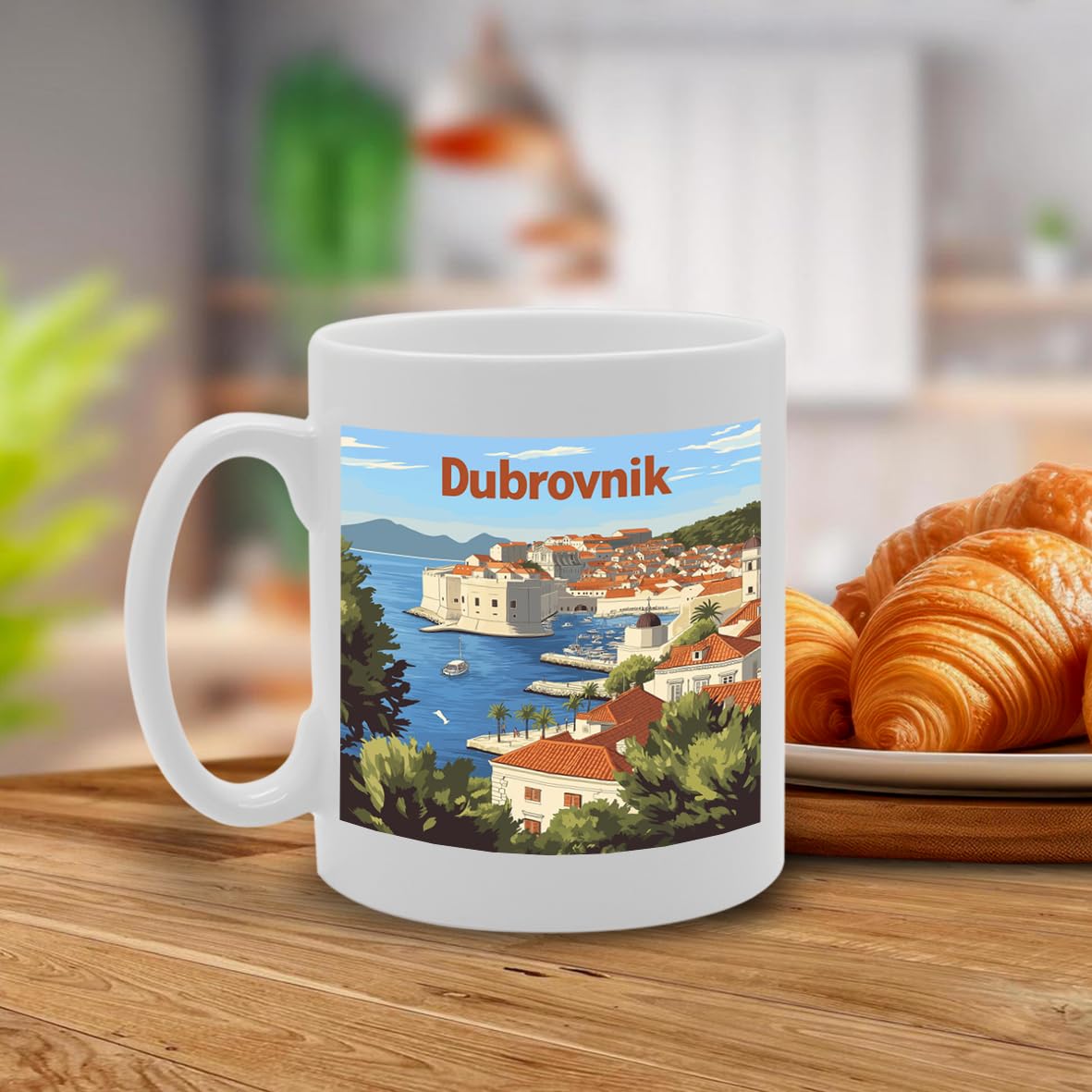 11Oz Dishwasher-Safe Ceramic  Featuring Popular Cities & Capitals From Europe And Around The World (Dubrovnik) - Funny Printed Coffee Mug - Great Gift Idea