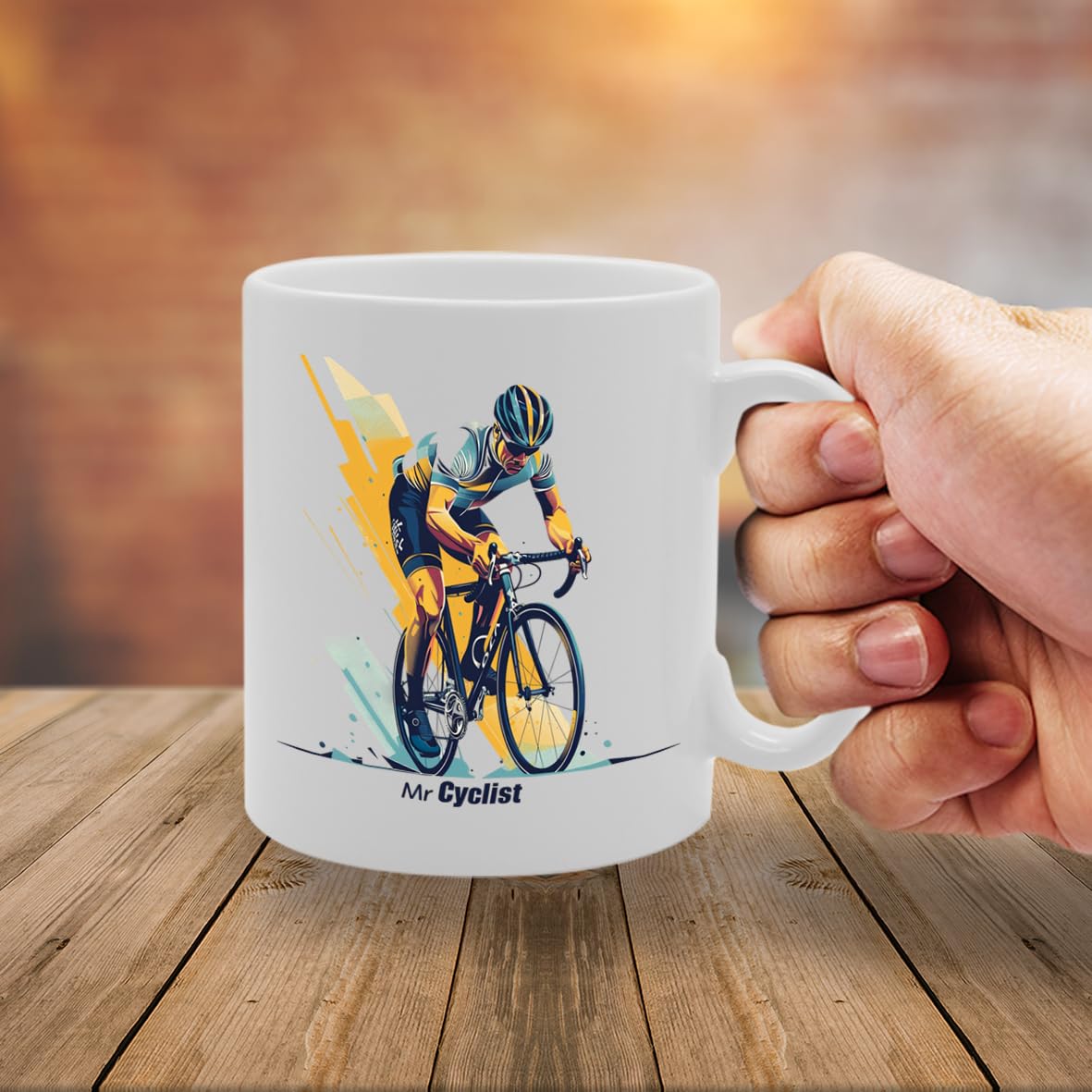 Mr Cyclist  - Ideal For Cyclists, Bike Riders, And Outdoor Enthusiasts, Unique Bicycle Design, 11Oz Ceramic Coffee  For Sports Lovers, Biking Fans, And Adventurers Mg5912 - Funny Printed Coffee Mug - Great Gift Idea