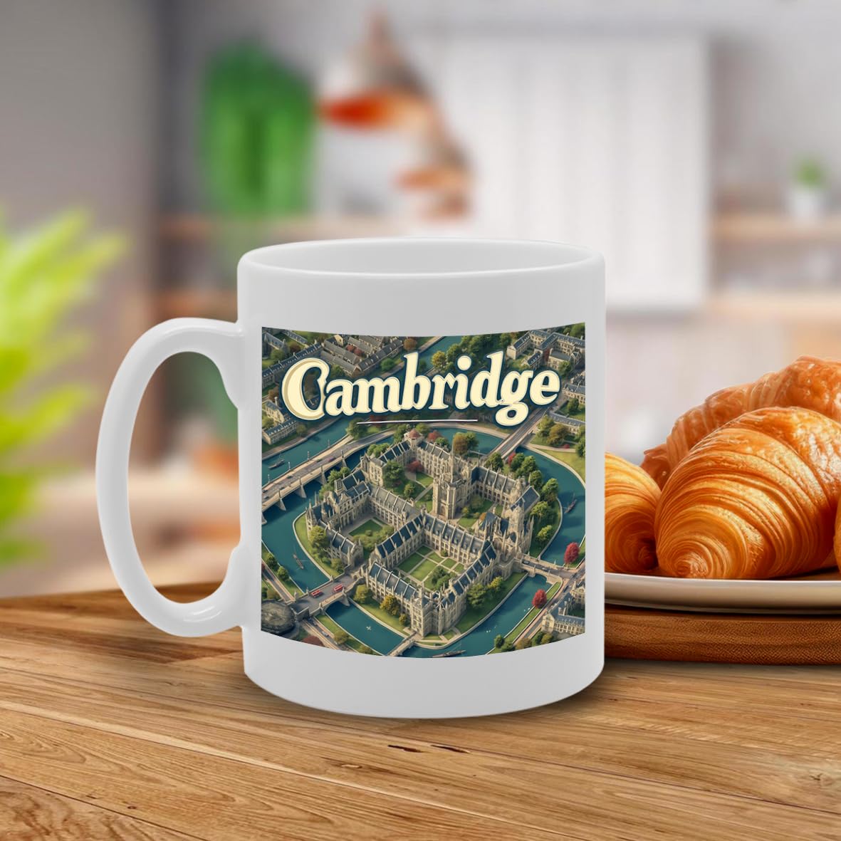Printed Coffee Ceramic  Featuring Cities And Landmarks In United Kingdom (Cambridge) - Funny Printed Coffee Mug - Great Gift Idea