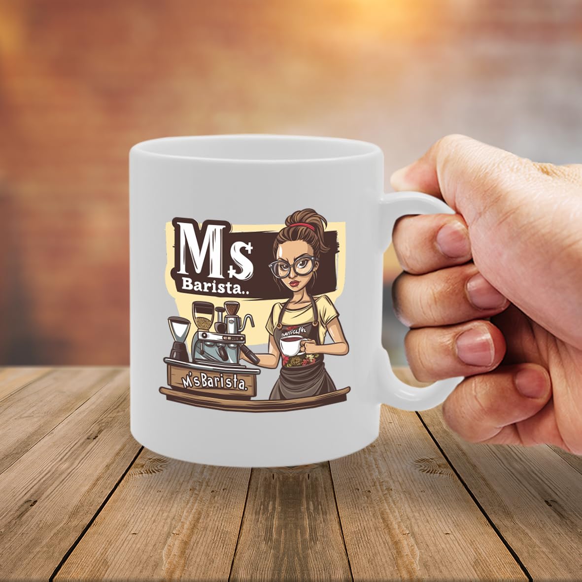 Ms Barista Ceramic  - Ideal For Baristas, Coffee Enthusiasts, And Cafe Workers - 11Oz Coffee  With Fun Design Mg6294 - Funny Printed Coffee Mug - Great Gift Idea