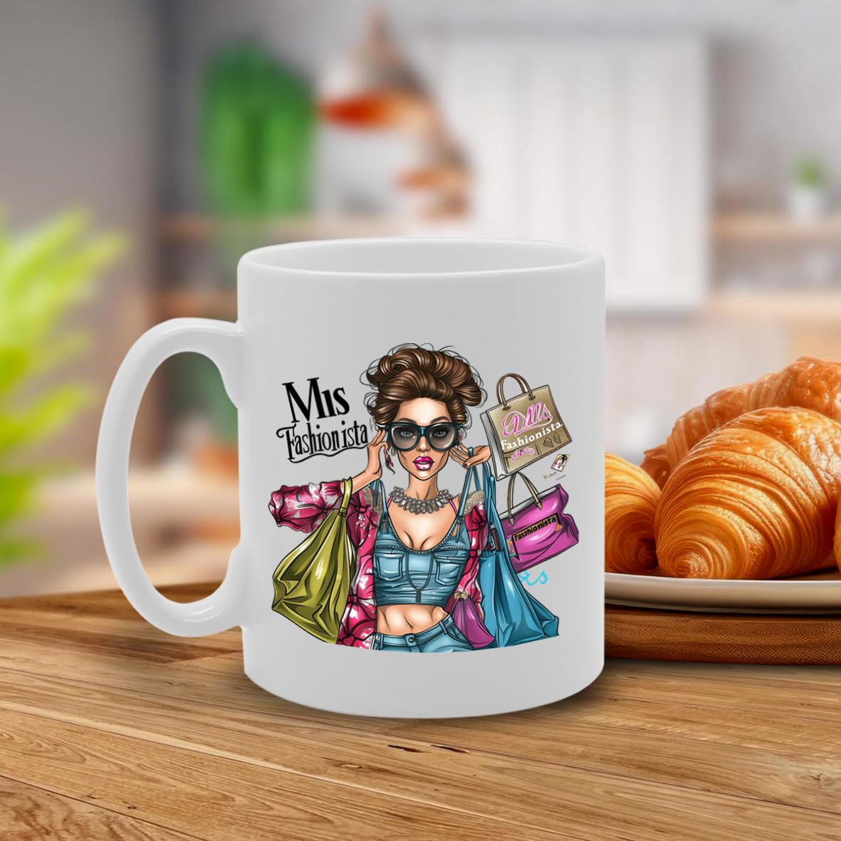Ms Fashionista Ceramic  - Ideal For Fashion Enthusiasts, Style Icons, And Trendsetters - 11Oz Coffee  With Stylish Design Mg6279 - Funny Printed Coffee Mug - Great Gift Idea