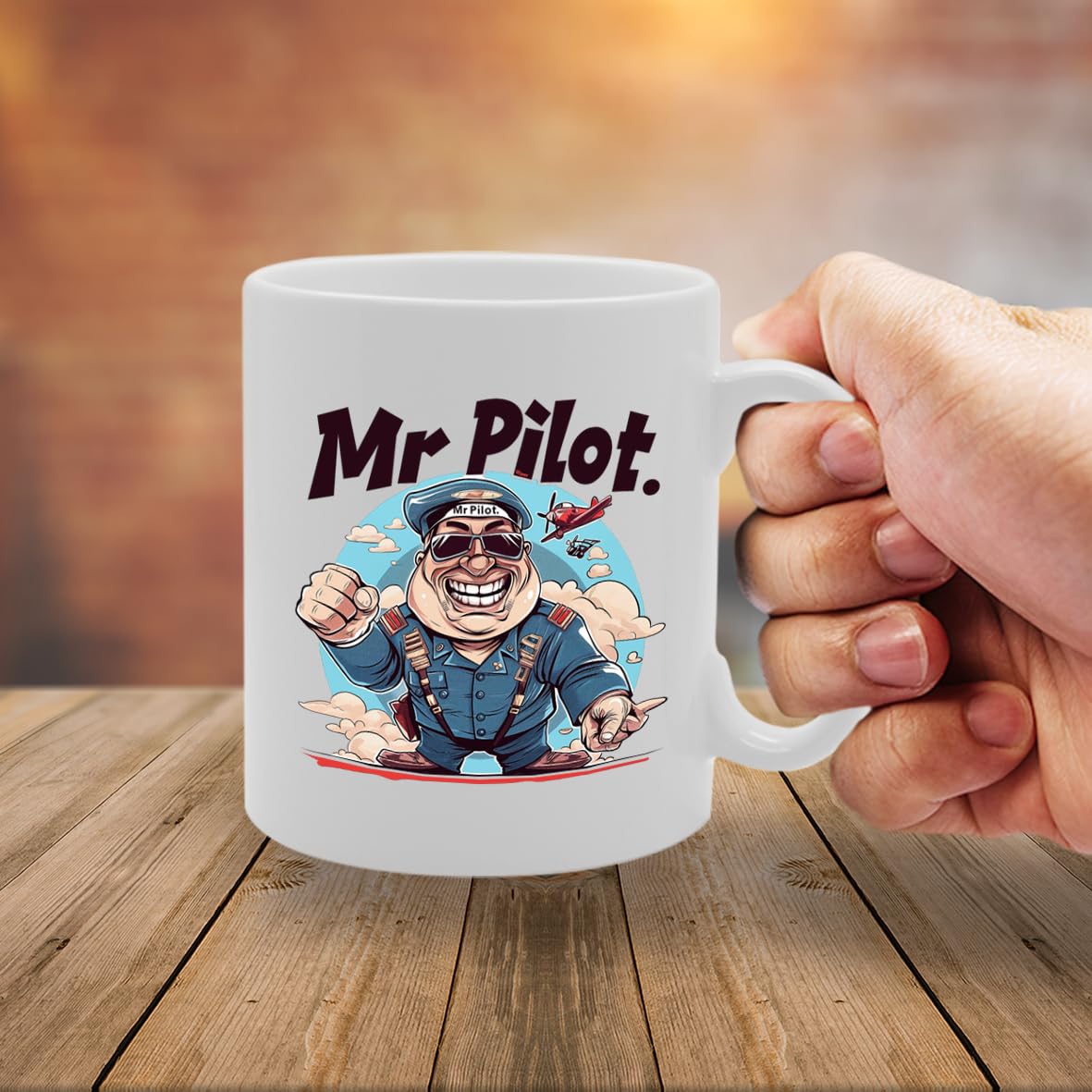 Mr Pilot  - For Pilots, Aviators, Flight Enthusiasts, Durable Ceramic, Dishwasher Safe Mg6044 - Funny Printed Coffee Mug - Great Gift Idea