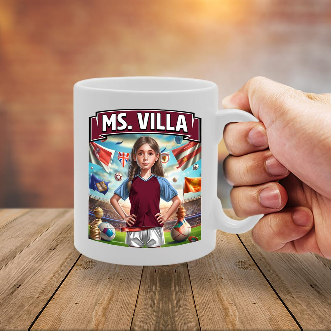Ms Villa Printed Tea Coffee Ceramic For Footie Fan Ladies Girls Mg6384 - Funny Printed Coffee Mug - Great Gift Idea