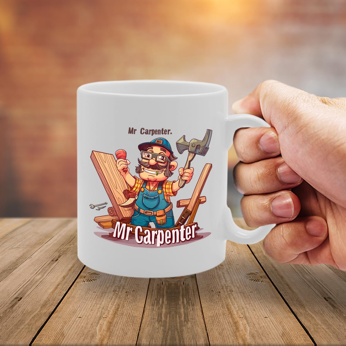 Mr Carpenter  - For Carpenters, Woodworkers, Diy Enthusiasts, Durable Ceramic, Dishwasher Safe, Premium Print Mg6094 - Funny Printed Coffee Mug - Great Gift Idea