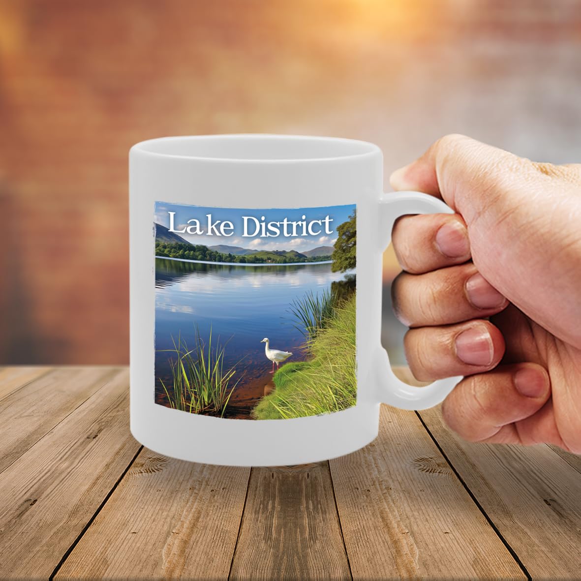Printed Coffee Ceramic  Featuring Cities And Landmarks In United Kingdom (Lake District) - Funny Printed Coffee Mug - Great Gift Idea