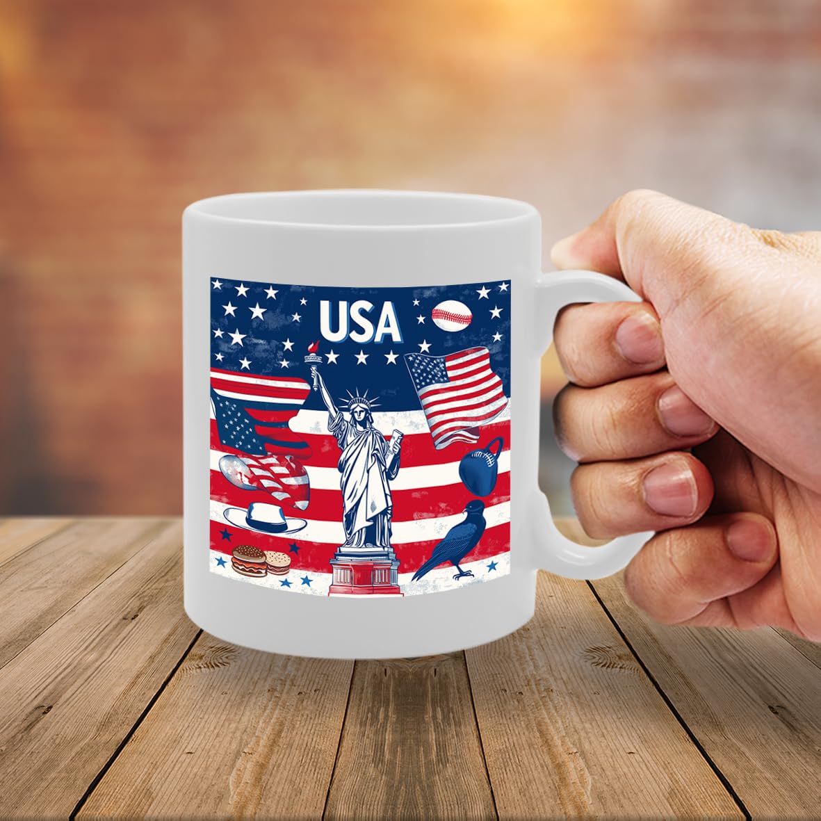 Various New York Usa Themed Ceramic  –   Coffee Tea Cup With Iconic New York Designs (Usa Mg6409) - Funny Printed Coffee Mug - Great Gift Idea
