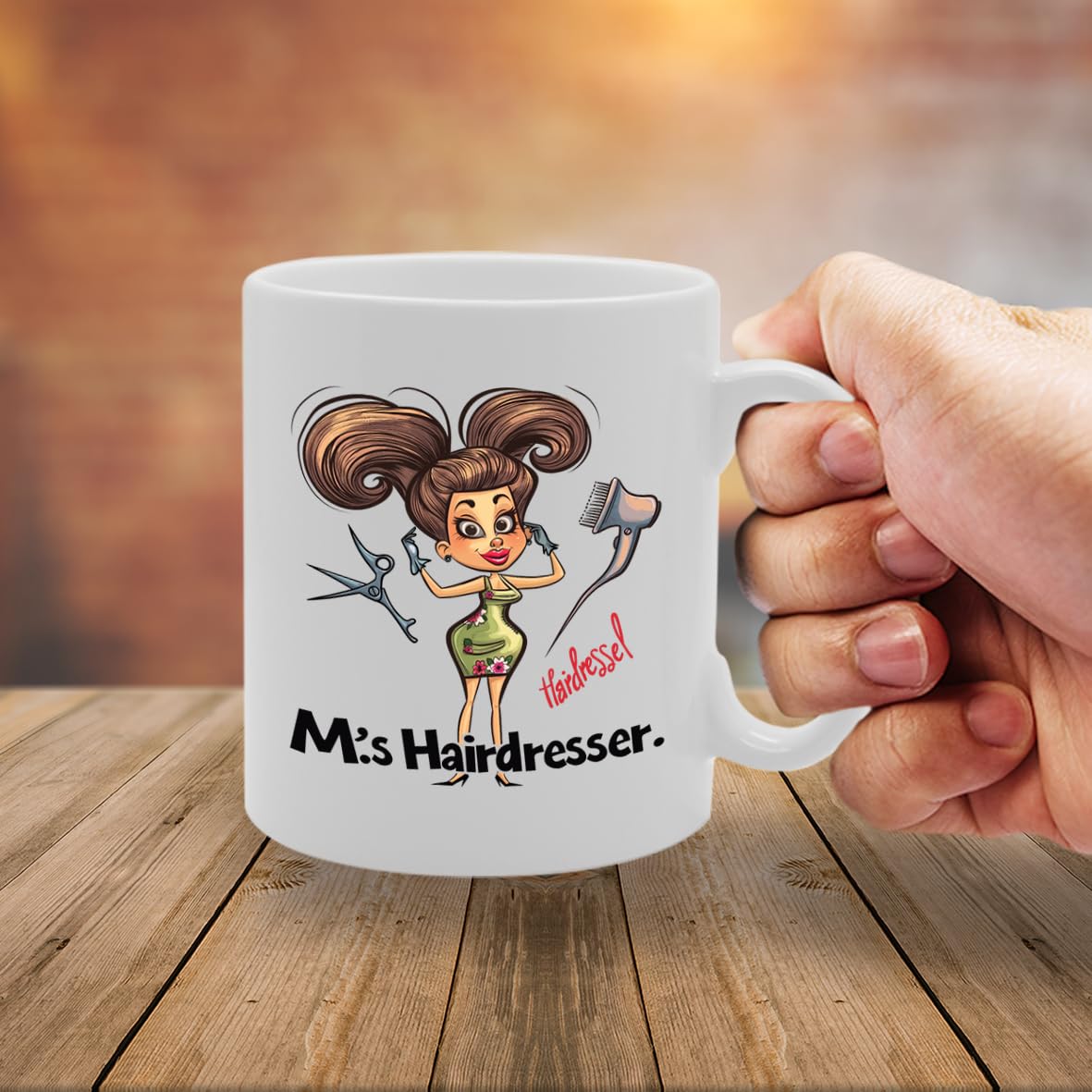 Ms Hairdresser Ceramic  - Ideal For Hair Stylists, Salon Professionals, And Beauty Enthusiasts - 11Oz Coffee  With Chic Design Mg6280 - Funny Printed Coffee Mug - Great Gift Idea