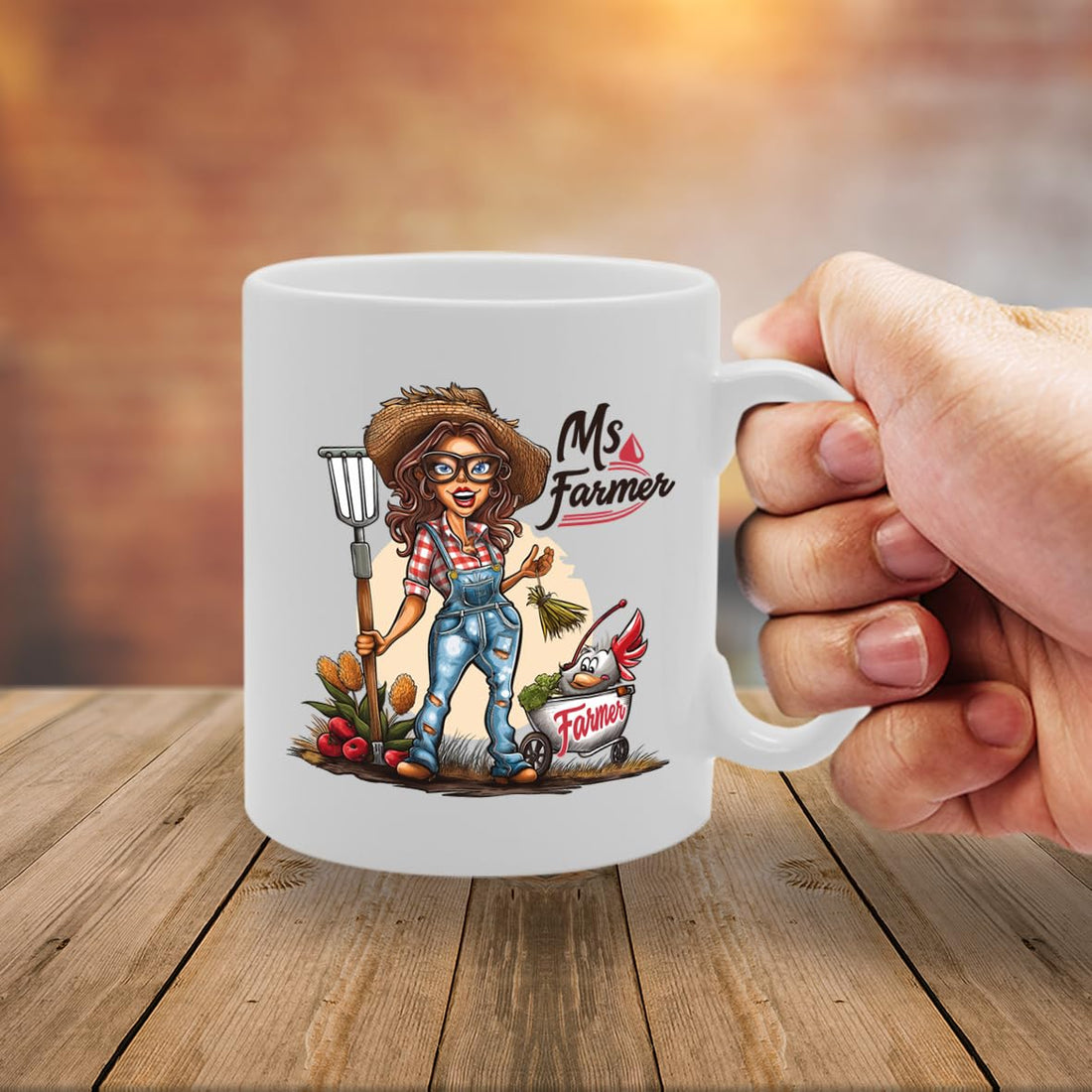 Ms Farmer  - For Female Farmers, Agricultural Workers, Farming Enthusiasts, Durable Ceramic, Dishwasher Safe, Premium Print Mg6064 - Funny Printed Coffee Mug - Great Gift Idea