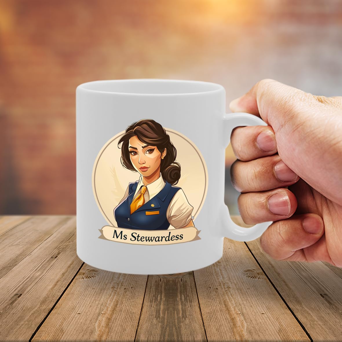 Ms Stewardess  - Ideal For Flight Attendants And Aviation Enthusiasts, 11Oz Ceramic Coffee  For Airline Professionals And Travel Lovers Mg5963 - Funny Printed Coffee Mug - Great Gift Idea