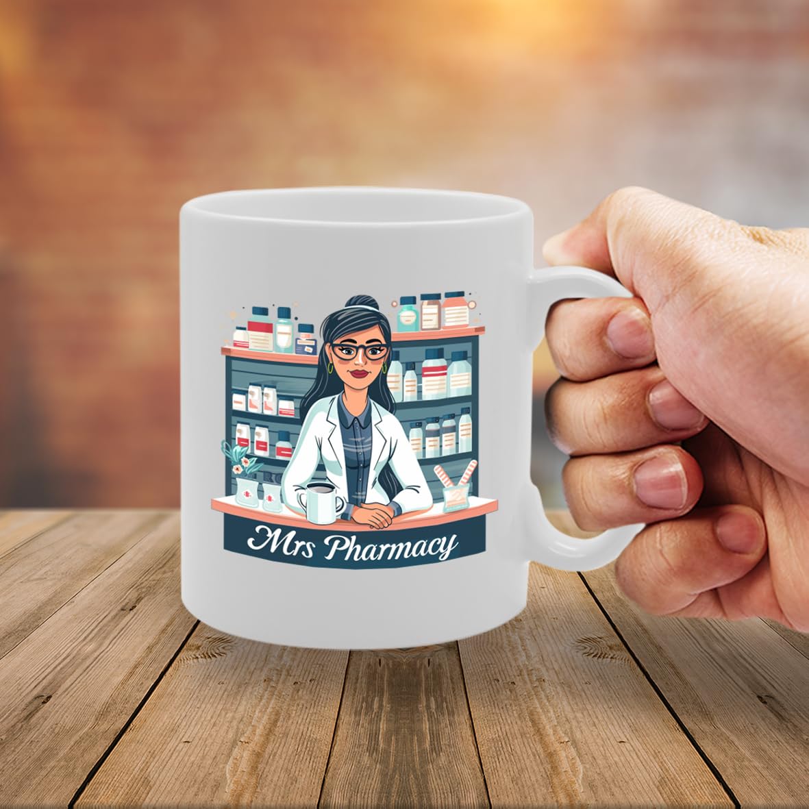 Mrs Pharmacy  - Ideal For Pharmacists And Healthcare Professionals, 11Oz Ceramic Coffee  For Medication Experts And Medical Enthusiasts Mg5964 - Funny Printed Coffee Mug - Great Gift Idea