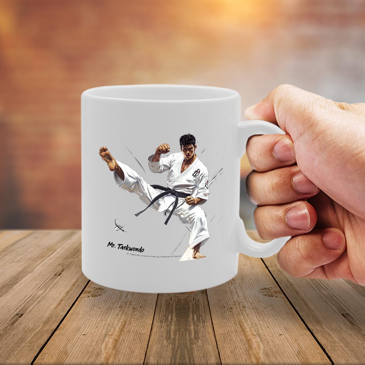 11Oz Ceramic  Featuring Popular Sports Designs From Around The World – Ideal For Sports Fans And Enthusiasts (Taekwondo Mg6577 ) - Funny Printed Coffee Mug - Great Gift Idea