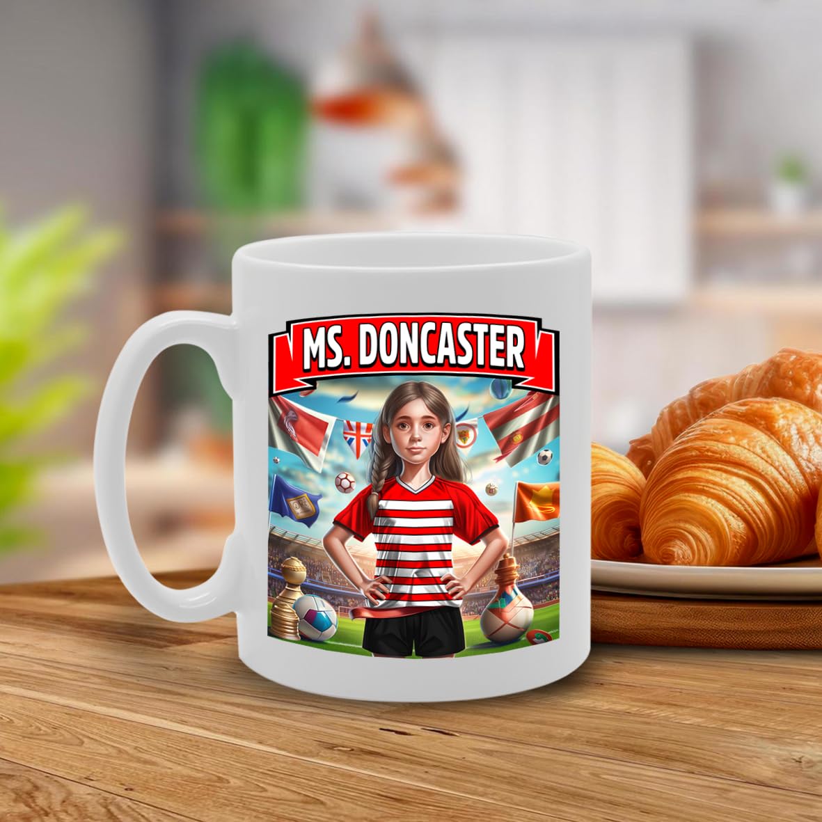 Football Fan Ceramic  - Perfect   For Soccer Lovers, Ladies & Girls - Printed Cup For Footie Enthusiasts (Doncaster) - Funny Printed Coffee Mug - Great Gift Idea