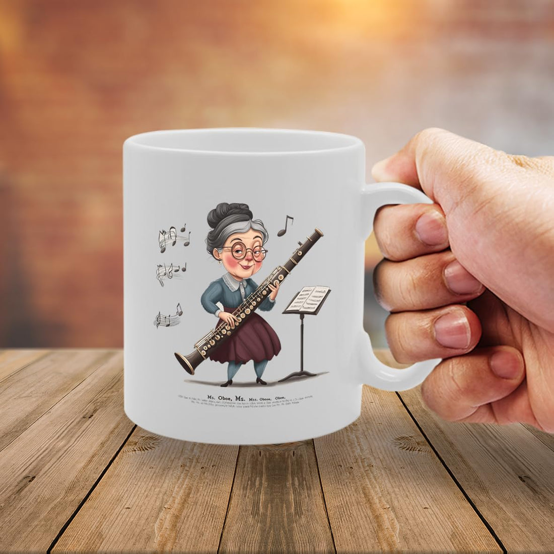 11Oz Ceramic  Featuring Oboe Mg6595 –  For Musicians And Music Lovers - Funny Printed Coffee Mug - Great Gift Idea