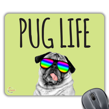 CP315 Pug Life Novelty Gift Printed PC Laptop Computer Mouse Mat Pad