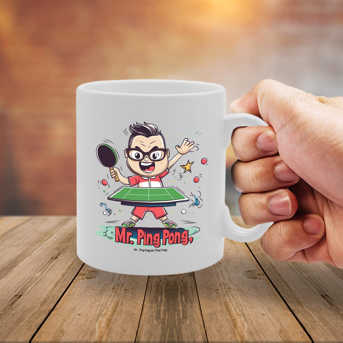 11Oz Ceramic  Featuring Popular Sports Designs From Around The World – Ideal For Sports Fans And Enthusiasts (Table Tennis Mg6566) - Funny Printed Coffee Mug - Great Gift Idea