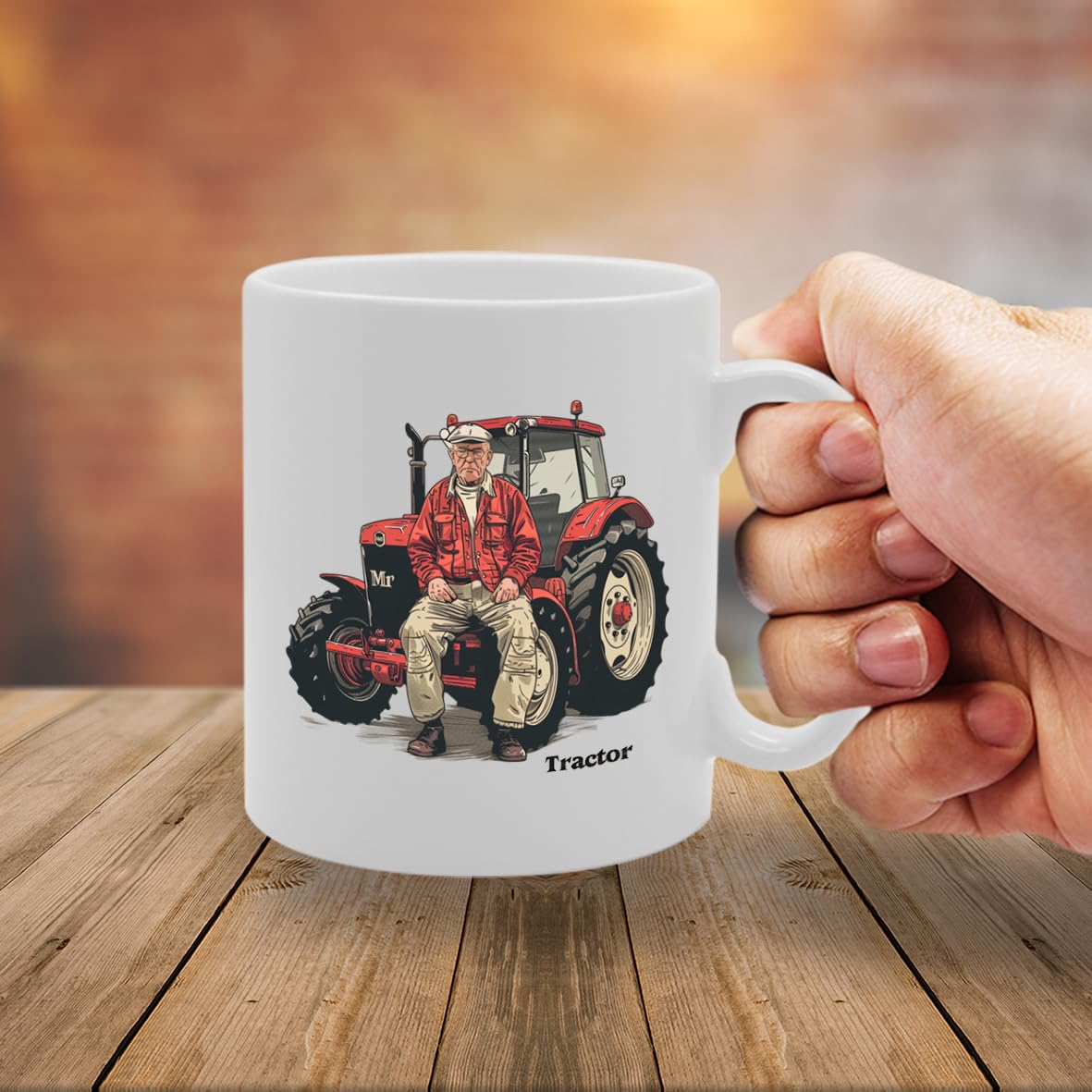 Mr Tractor  - Ideal For Tractor Drivers And Farming Enthusiasts, 11Oz Ceramic Coffee  For Agricultural Professionals And Machinery Lovers Mg5920 - Funny Printed Coffee Mug - Great Gift Idea