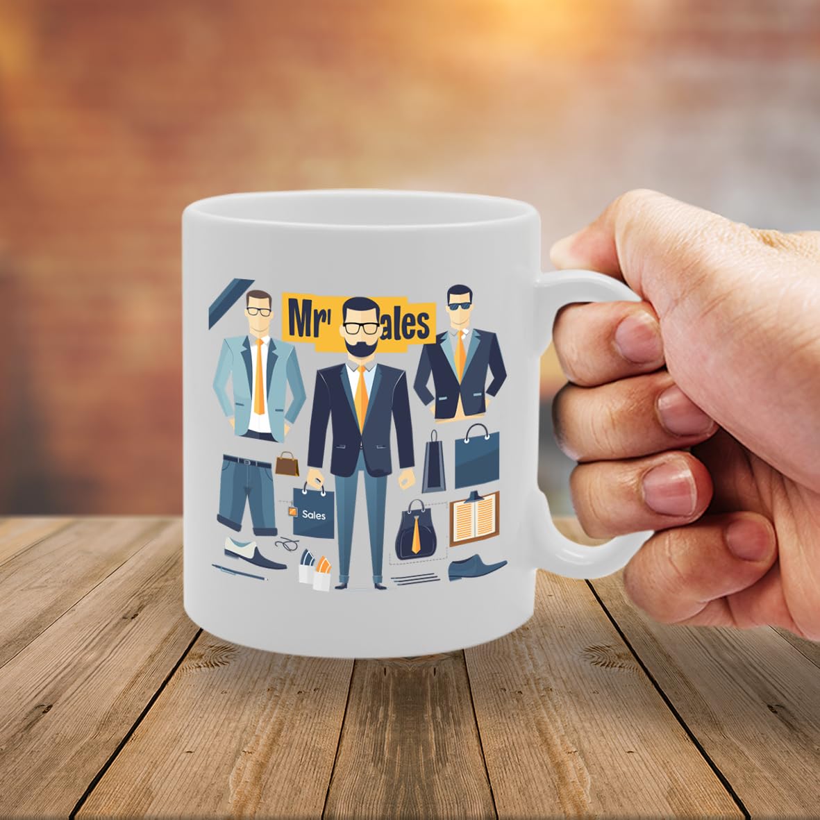 Mr Sales  - Ideal For Sales Professionals And Business Enthusiasts, 11Oz Ceramic Coffee  For Salesmen And Deal Closers Mg5986 - Funny Printed Coffee Mug - Great Gift Idea