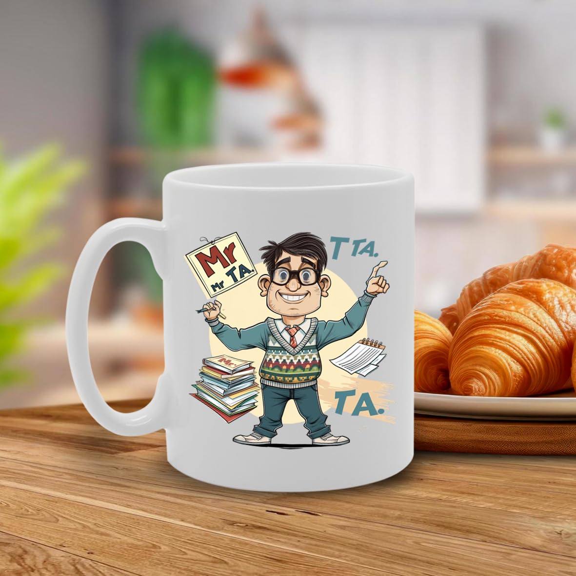 Mr Ta  - Crafted For Male Teaching Assistants, Educators, School Support Staff, Sturdy Ceramic, Dishwasher Safe Mg6016 - Funny Printed Coffee Mug - Great Gift Idea