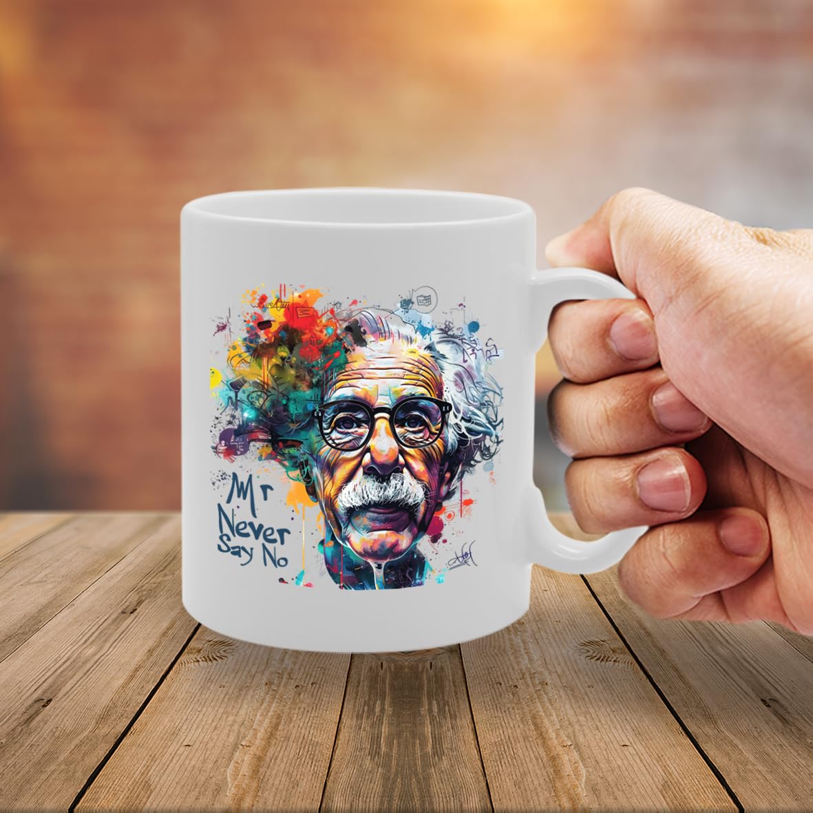 Mr Never Say No  - Ideal For Optimists And Positive Thinkers, 11Oz Ceramic Coffee  For Motivational Enthusiasts And Goal Setters Mg5930 - Funny Printed Coffee Mug - Great Gift Idea
