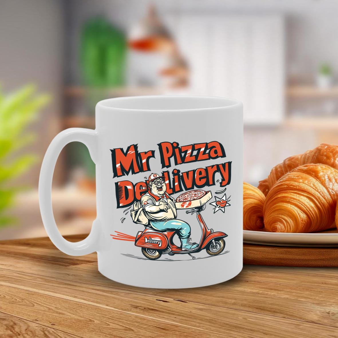 Mr Pizza Delivery Ceramic  - Ideal For Pizza Delivery Drivers, Food Service Workers, And Pizza Lovers - 11Oz Coffee  With Fun Design Mg6274 - Funny Printed Coffee Mug - Great Gift Idea