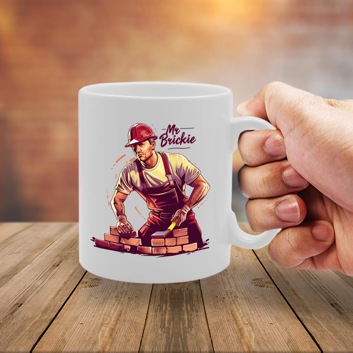 Mr Brickie  - Ideal For Bricklayers And Construction Enthusiasts, 11Oz Ceramic Coffee  For Builders And Masons Mg5917 - Funny Printed Coffee Mug - Great Gift Idea