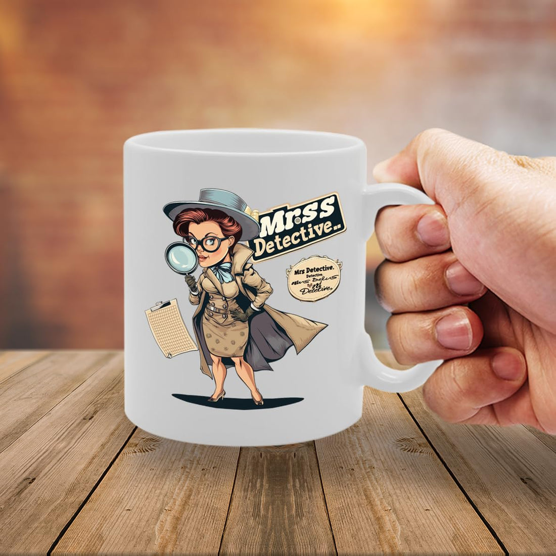 Mrs Detective  - For Female Detectives, Investigators, Crime Enthusiasts, Durable Ceramic, Dishwasher Safe, Premium Print Mg6079 - Funny Printed Coffee Mug - Great Gift Idea