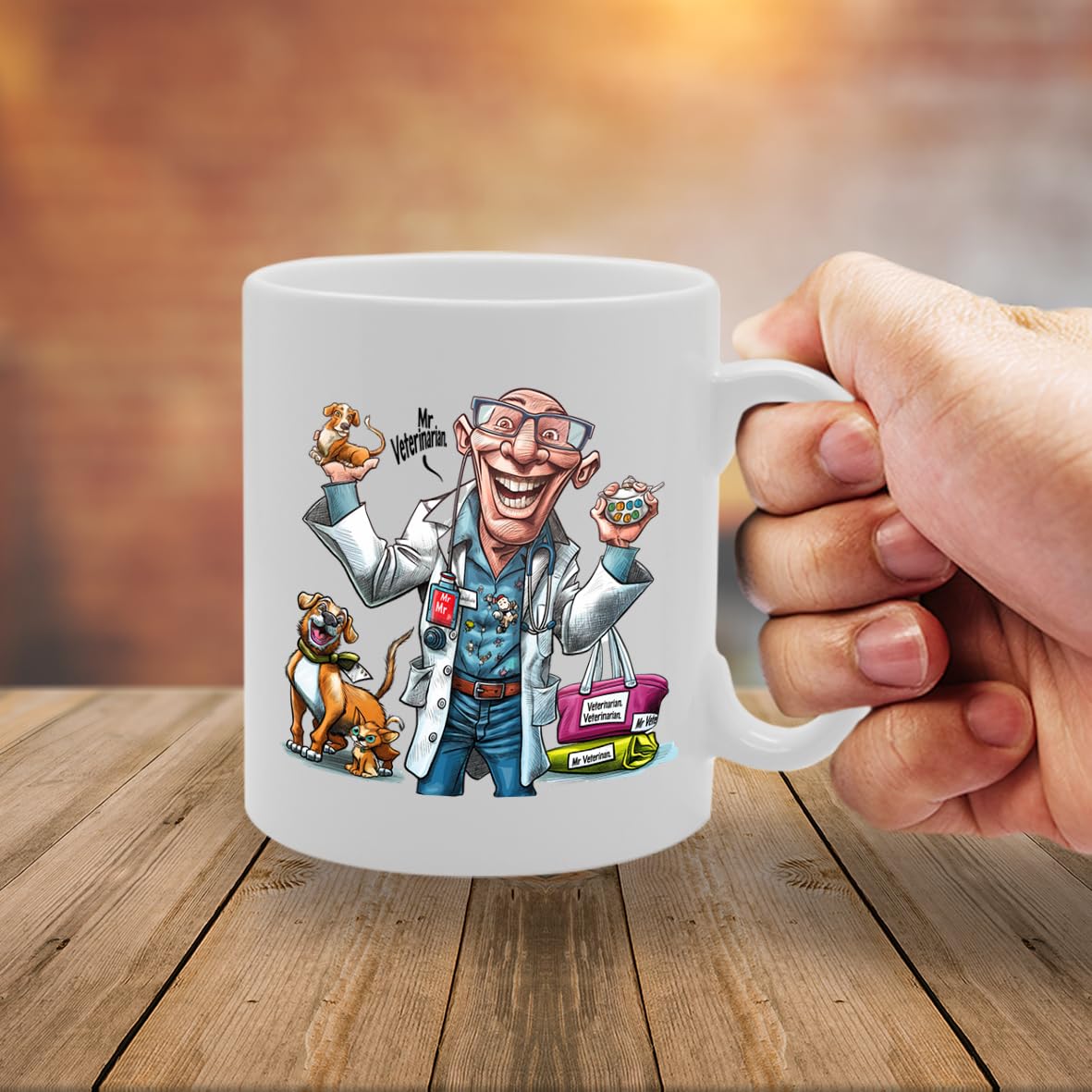 Mr Veterinarian  - For Veterinarians, Animal Lovers, Pet Care Professionals, Durable Ceramic, Dishwasher Safe, Premium Print Mg6056 - Funny Printed Coffee Mug - Great Gift Idea