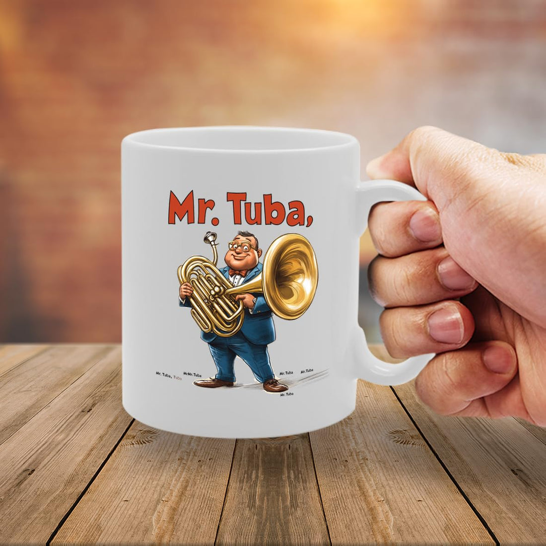 11Oz Ceramic  Featuring Tuba Mg6588 –  For Musicians And Music Lovers - Funny Printed Coffee Mug - Great Gift Idea