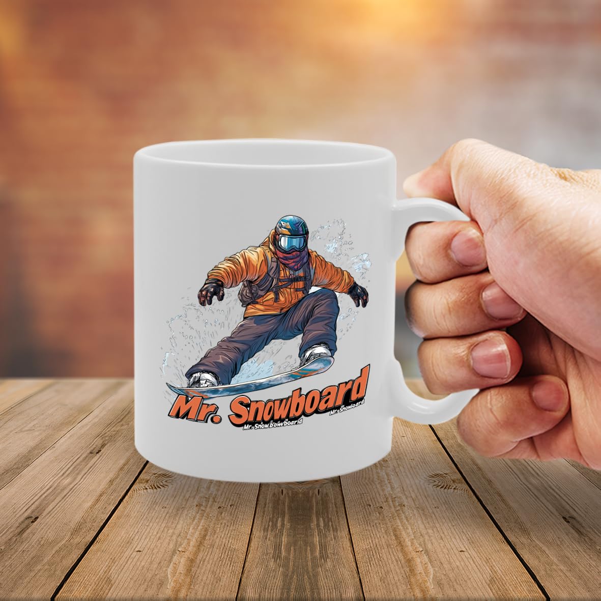 11Oz Ceramic  Featuring Popular Sports Designs From Around The World – Ideal For Sports Fans And Enthusiasts (Snowboard Mg6572) - Funny Printed Coffee Mug - Great Gift Idea