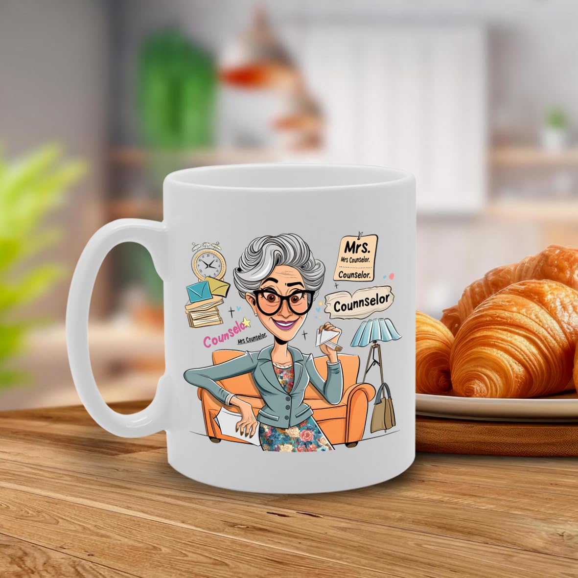 Mrs Counselor  - For Female Counselors, Therapists, Guidance Professionals, Durable Ceramic, Dishwasher Safe, Premium Print Mg6077 - Funny Printed Coffee Mug - Great Gift Idea