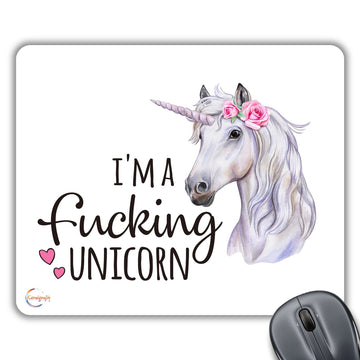 CP619 I'm A F**King Unicorn Novelty Gift Printed PC Laptop Computer Mouse Mat Pad
