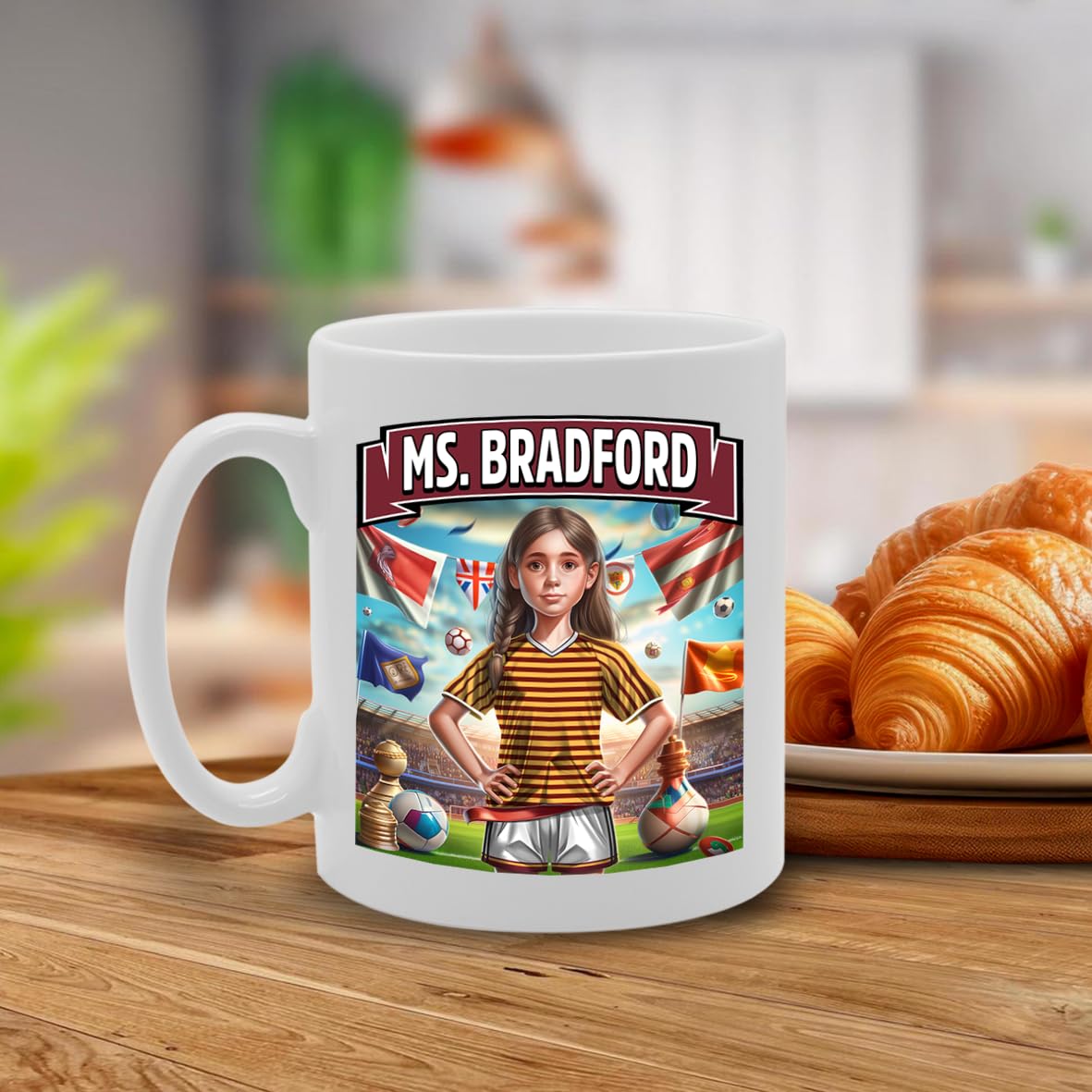 Printed Tea Coffee Ceramic  For Footie Fan Ladies Girls (Bradford) Mg6384 - Funny Printed Coffee Mug - Great Gift Idea