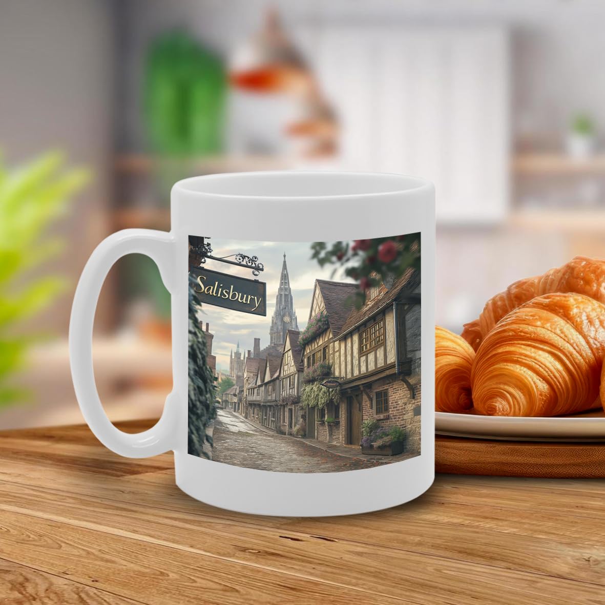 Printed Coffee Ceramic  Featuring Cities And Landmarks In United Kingdom (Salisbury) - Funny Printed Coffee Mug - Great Gift Idea