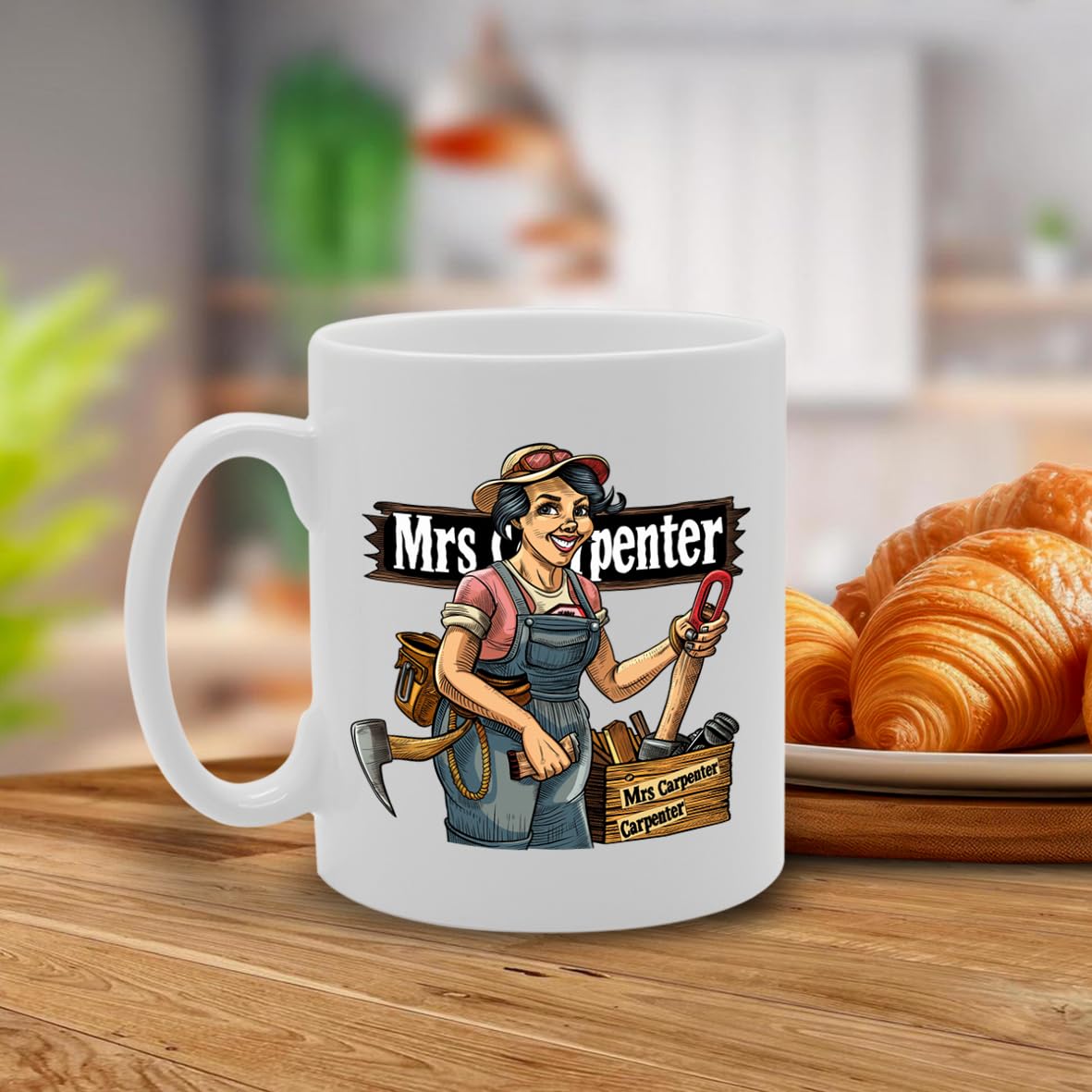 Mrs Carpenter  - For Female Carpenters, Woodworkers, Diy Enthusiasts, Durable Ceramic, Dishwasher Safe, Premium Print Mg6095 - Funny Printed Coffee Mug - Great Gift Idea