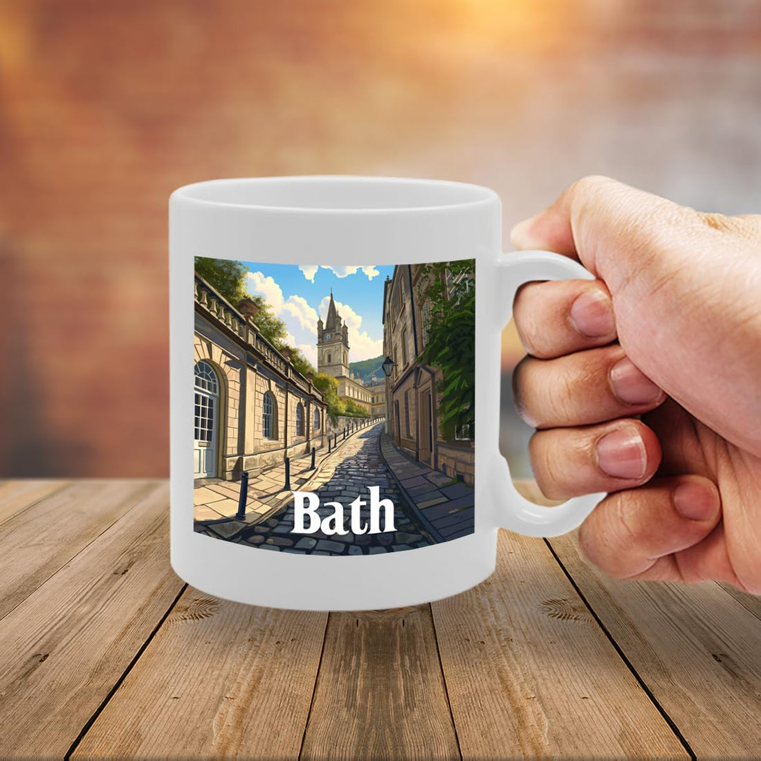 Printed Coffee Ceramic  Featuring Cities And Landmarks In United Kingdom (Bath2) - Funny Printed Coffee Mug - Great Gift Idea