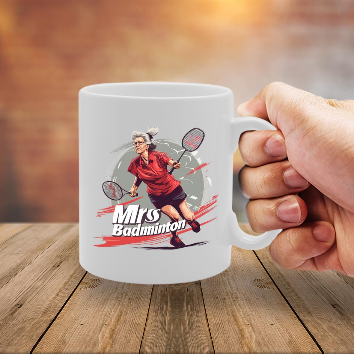 Mrs Badminton  - Ideal For Badminton Players And Sports Enthusiasts, 11Oz Ceramic Coffee  For Shuttlecock Lovers And Court Fans Mg5957 - Funny Printed Coffee Mug - Great Gift Idea