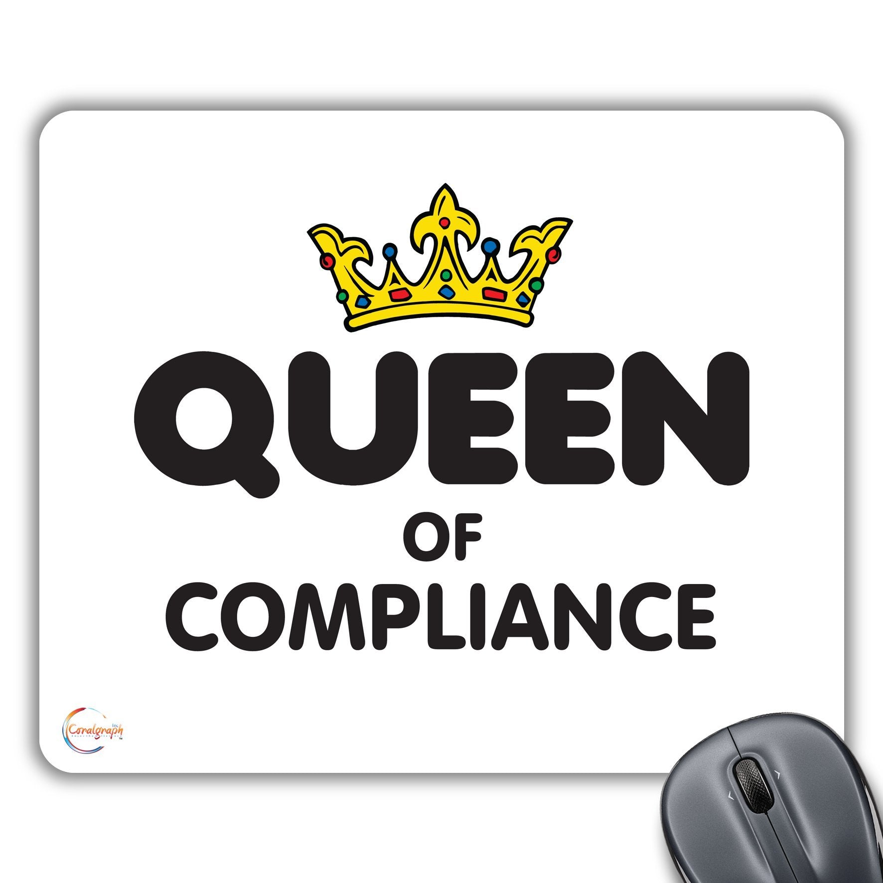 CP026 Queen of Complience Novelty Gift Printed PC Laptop Computer Mouse Mat Pad