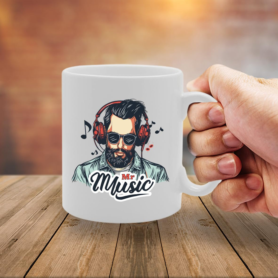 Mr Music  - Ideal For Music Lovers And Musicians, 11Oz Ceramic Coffee  For Instrumentalists And Melody Enthusiasts Mg5928 - Funny Printed Coffee Mug - Great Gift Idea